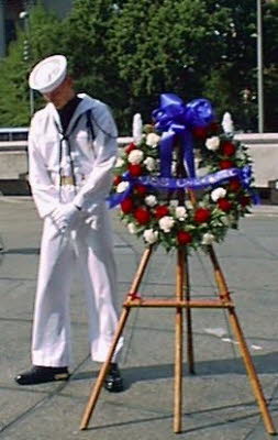 The Underhill wreath and color guard